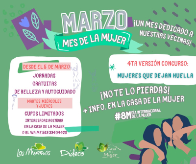 ¿Quieres ser parte de las actividades vinculadas al Mes de la Mujer?
